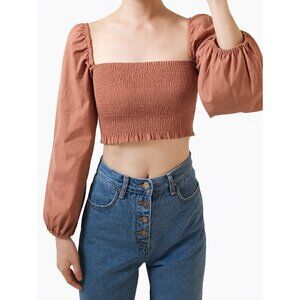 Wilfred by Aritzia Terracotta Long Sleeve Crop‎ Top - XS